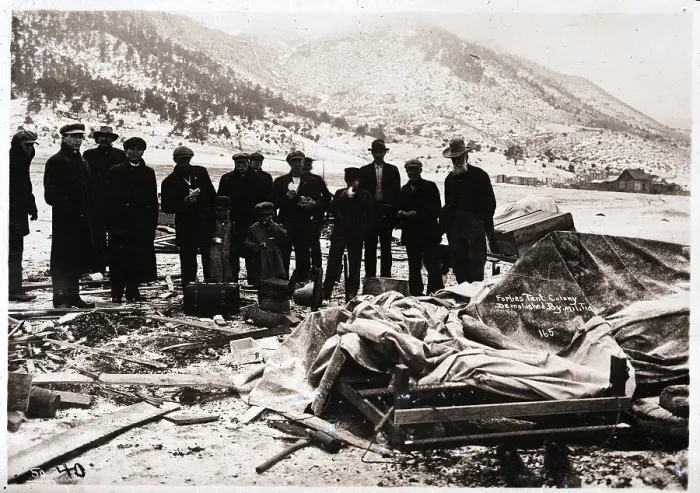 Framed Print : Men Amongst Ruins of Forbes Tent Colony Framed Print : Men Amongst Ruins of Forbes Tent Colony