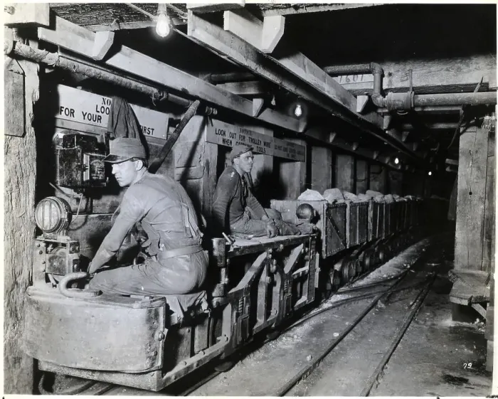 Framed Print : Men In Mine Shaft Seated On Mining Cars Framed Print : Men In Mine Shaft Seated On Mining Cars