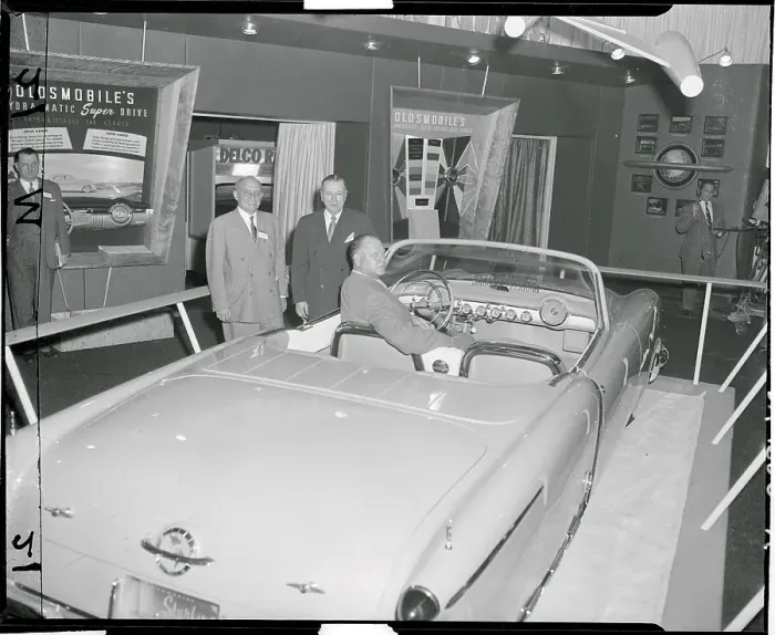 Framed Print : Men Sitting in Chevrolet Convertible Framed Print : Men Sitting in Chevrolet Convertible