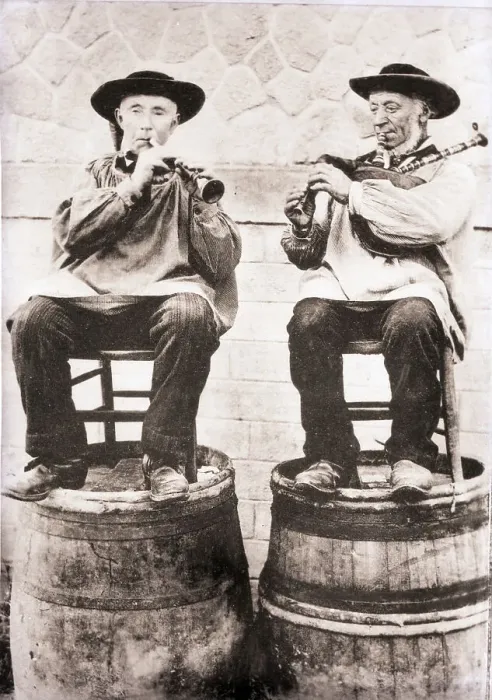 Framed Print : Men In Smocks Play Horn Framed Print : Men In Smocks Play Horn