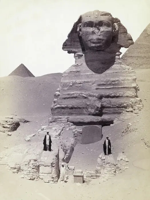 Framed Print : Men Stand Before the Great Sphinx Framed Print : Men Stand Before the Great Sphinx