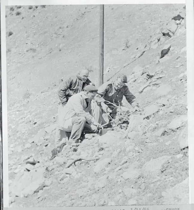 Framed Print : Men Taking Readings on Uranium Finds Framed Print : Men Taking Readings on Uranium Finds