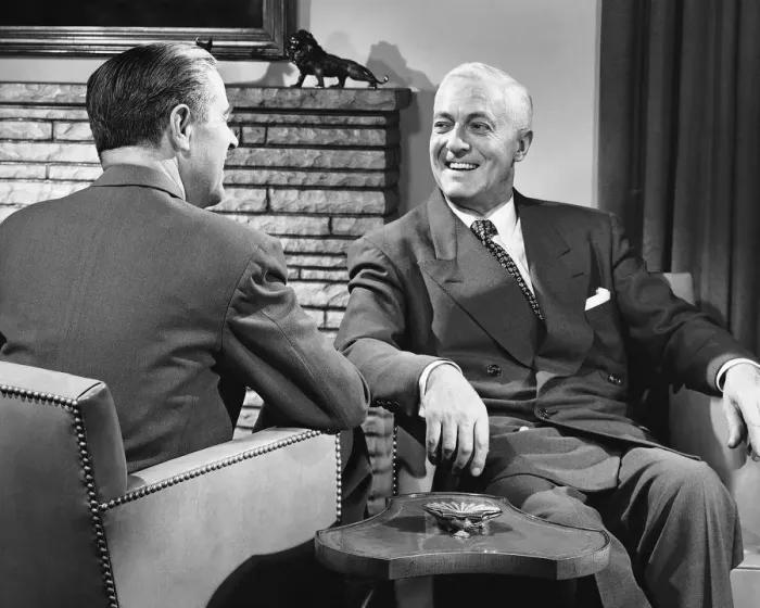 Framed Print : Two men talking Framed Print : Two men talking