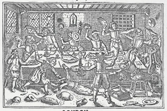 Framed Print : Men Throwing Food in The Counter Scuffle Framed Print : Men Throwing Food in The Counter Scuffle