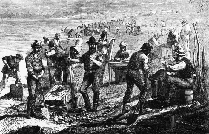 Framed Print : Men Washing For Diamonds Framed Print : Men Washing For Diamonds