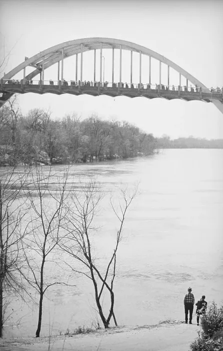 Framed Print : Men Watching Marchers Crossing Edmund Pettus Bridge Framed Print : Men Watching Marchers Crossing Edmund Pettus Bridge