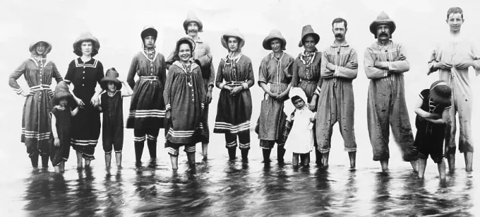 Framed Print : Men, Women In Old Bathing Suits; Shore Framed Print : Men, Women In Old Bathing Suits; Shore