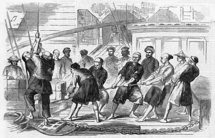 Framed Print : Men Work To Extract Opium In China