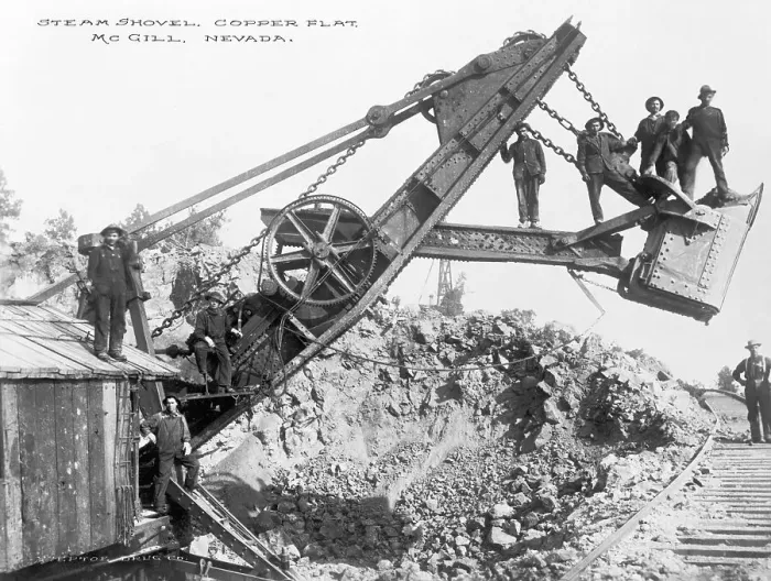 Framed Print : Men at Work on Steam Shovel Framed Print : Men at Work on Steam Shovel
