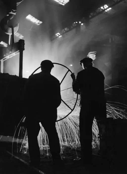 Framed Print : Men At Work In Steel Mill Framed Print : Men At Work In Steel Mill
