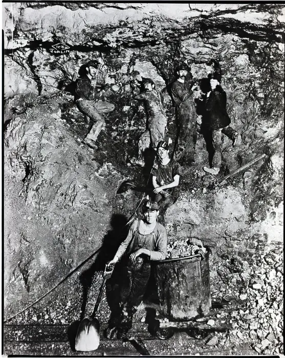 Framed Print : Men Working In A Mine