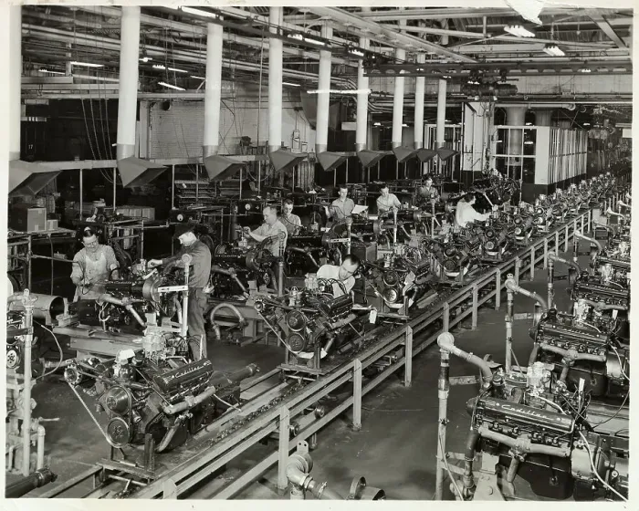 Framed Print : Men Working on Auto Assembly Line Framed Print : Men Working on Auto Assembly Line
