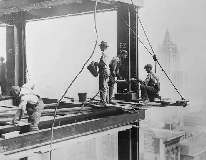 Framed Print : Men Working on Empire State Building Framed Print : Men Working on Empire State Building
