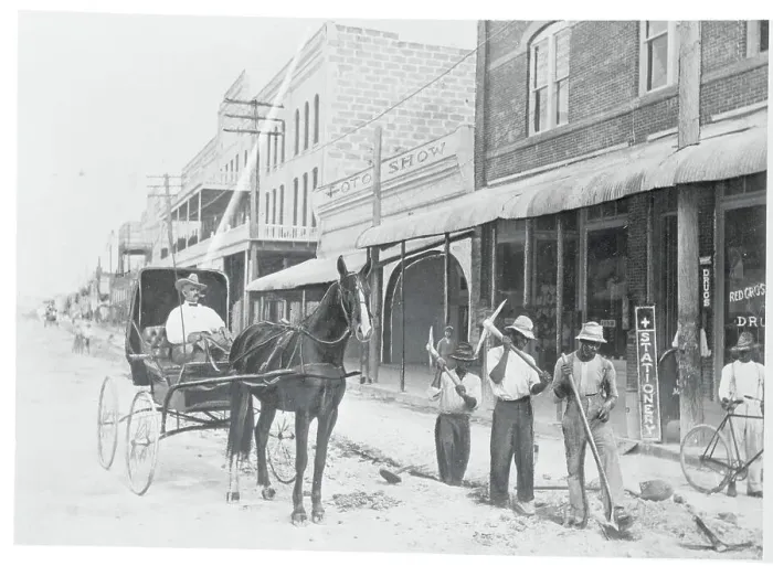 Framed Print : Men Working on Flagler Street Framed Print : Men Working on Flagler Street