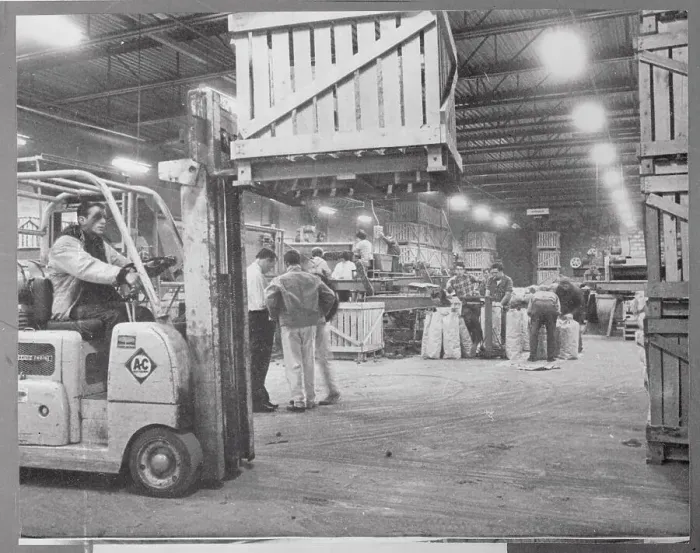 Framed Print : Men Working in a Food Plant Framed Print : Men Working in a Food Plant