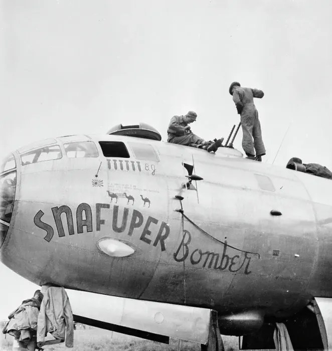 Framed Print : Men Working on Plane Framed Print : Men Working on Plane