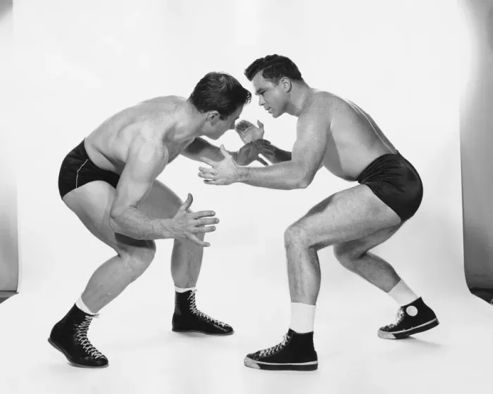 Framed Print : Two men wrestling Framed Print : Two men wrestling