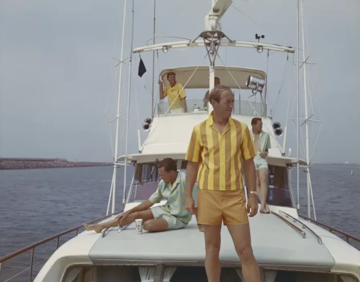 Framed Print : Men on yacht looking at sea view Framed Print : Men on yacht looking at sea view