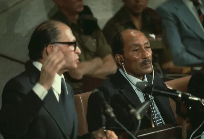 Framed Print : Menachem Begin And Anwar Sadat