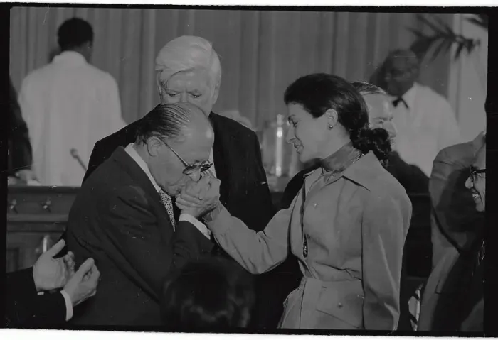 Framed Print : Menachem Begin Kissing Hand of Olympia Snowe Framed Print : Menachem Begin Kissing Hand of Olympia Snowe