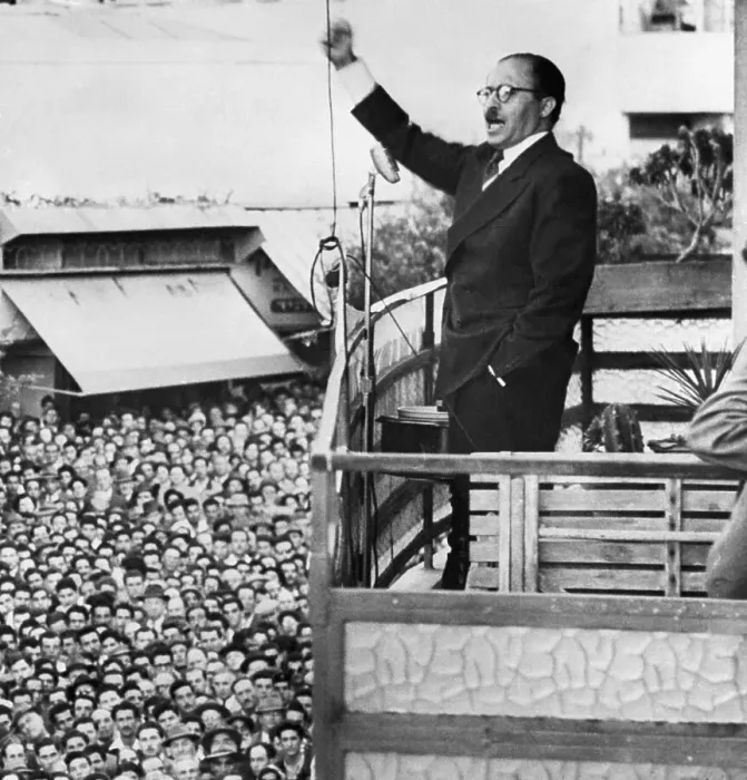 Framed Print : Menachem Begin Speaking, Fist Raised Framed Print : Menachem Begin Speaking, Fist Raised