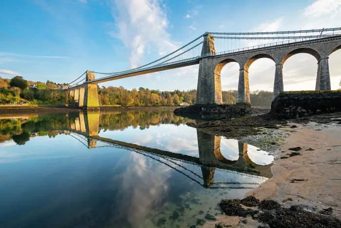 Framed Print : Menai Suspension Bridge, Anglesey, North Wales Framed Print : Menai Suspension Bridge, Anglesey, North Wales