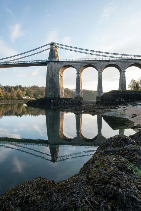 Framed Print : Menai Suspension Bridge, Anglesey, North Wales Framed Print : Menai Suspension Bridge, Anglesey, North Wales