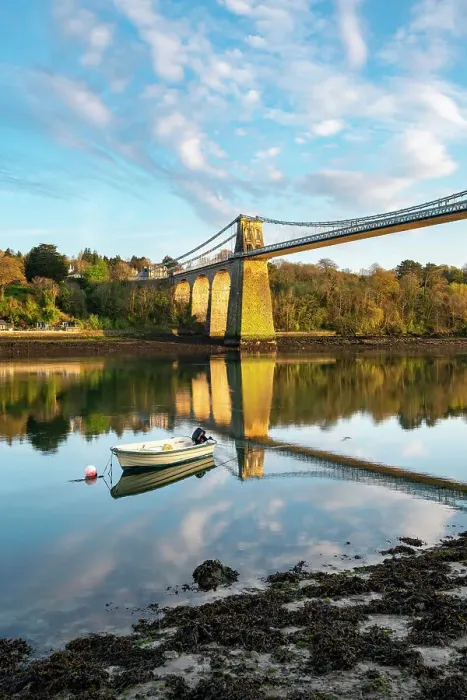 Framed Print : Menai Suspension Bridge, Anglesey, North Wales Framed Print : Menai Suspension Bridge, Anglesey, North Wales