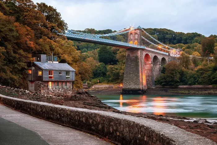 Framed Print : Menai Suspension Bridge, Anglesey, Wales Framed Print : Menai Suspension Bridge, Anglesey, Wales