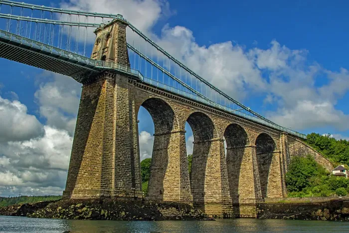 Framed Print : Menai Suspension Bridge, Wales, United Kingdom Framed Print : Menai Suspension Bridge, Wales, United Kingdom