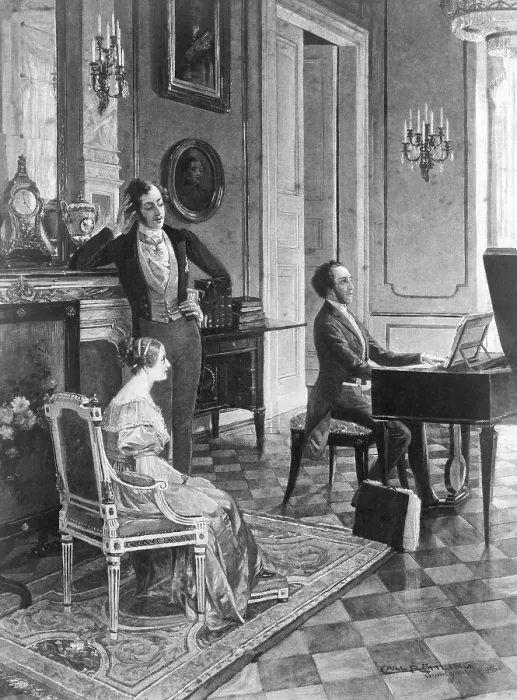 Framed Print : Mendelssohn Playing Before Queen Victoria Framed Print : Mendelssohn Playing Before Queen Victoria