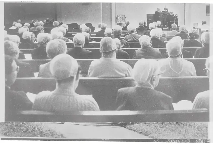 Framed Print : Mennonites Worshipping in Church