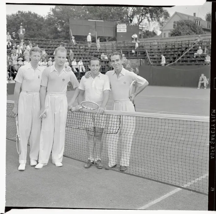 Framed Print : Men's Doubles Partners at Eastern Lawn Tennis Tournament Framed Print : Men's Doubles Partners at Eastern Lawn Tennis Tournament