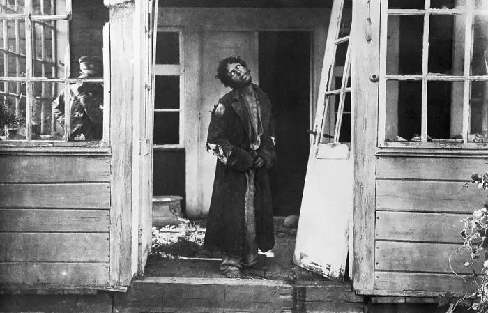 Framed Print : Mentally Ill Man in Doorway Framed Print : Mentally Ill Man in Doorway