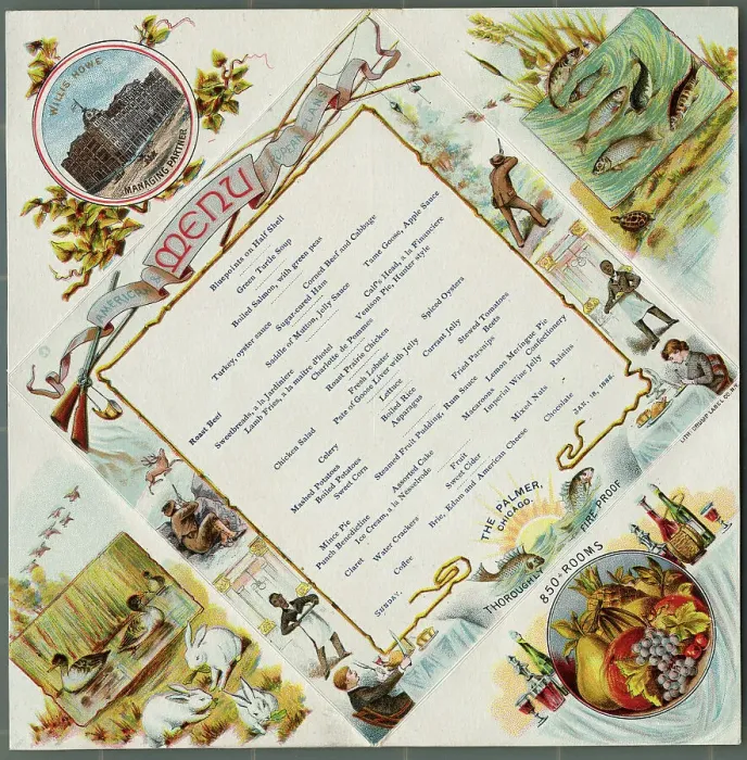 Framed Print : Menu for Palmer Hotel
