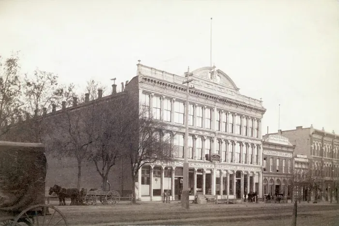 Framed Print : Mercantile Building;Street, Stagecoach Framed Print : Mercantile Building;Street, Stagecoach