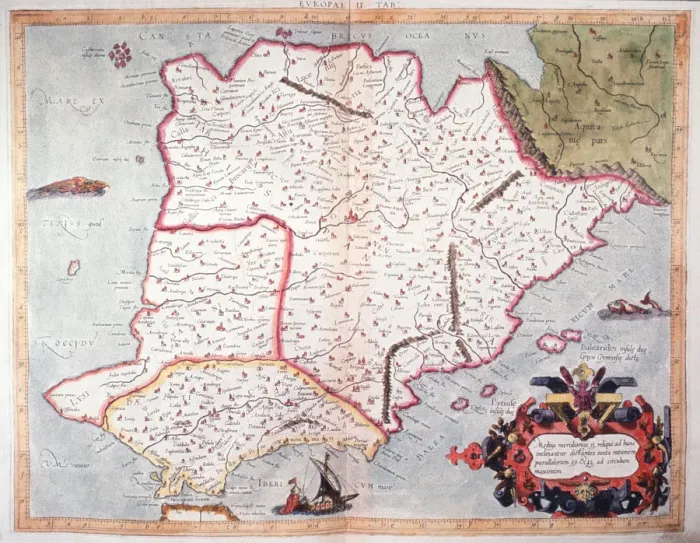 Framed Print : Mercator Atlas Plate II Spain and Portugal Framed Print : Mercator Atlas Plate II Spain and Portugal