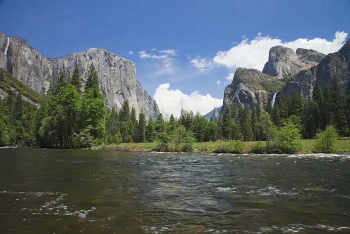 Framed Print : Merced River and El Capitan in Yosemite National Park