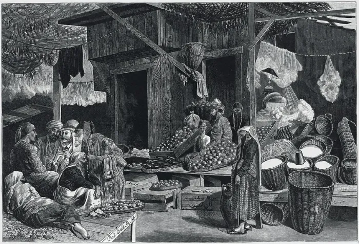 Framed Print : Merchants and Customers in Egyptian Market Framed Print : Merchants and Customers in Egyptian Market