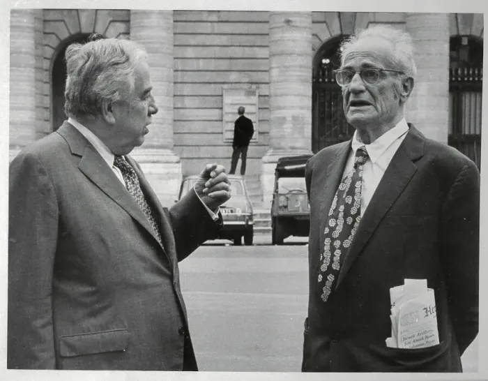 Framed Print : Merrill Cody and Harold Loeb Standing on Street Framed Print : Merrill Cody and Harold Loeb Standing on Street