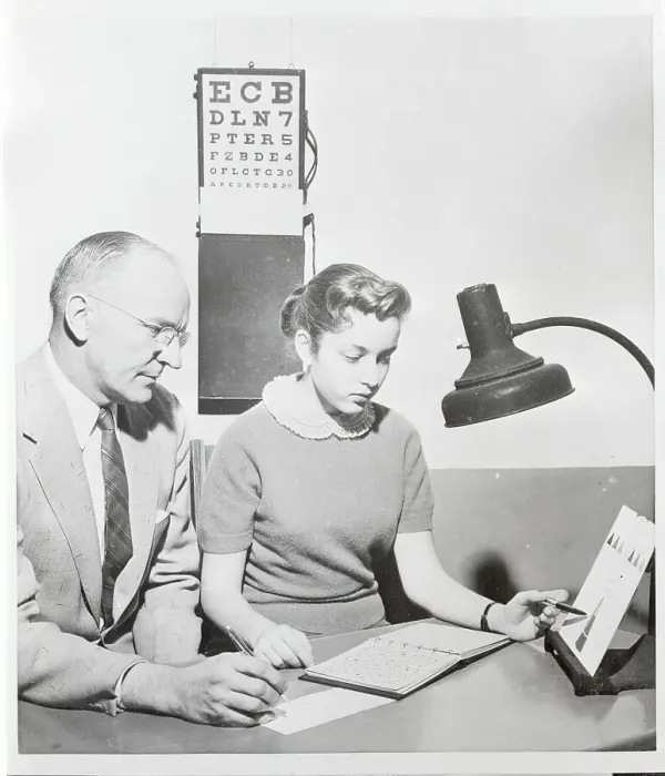Framed Print : Merry Margolish with Teacher and Color Blindness Test Results Framed Print : Merry Margolish with Teacher and Color Blindness Test Results