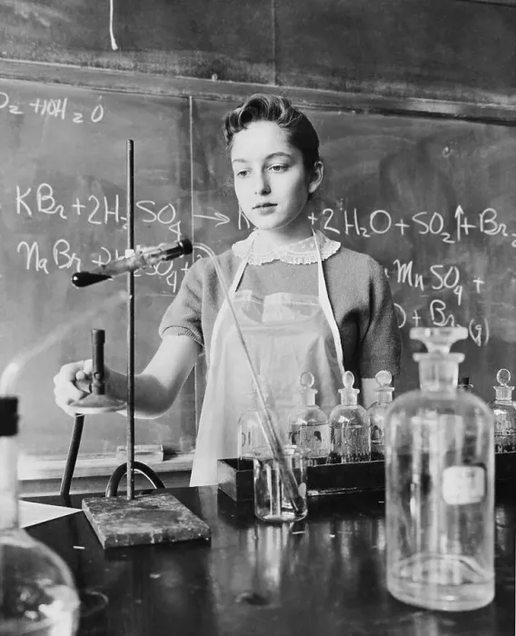Framed Print : Merry Margolish Using Bunsen Burner in Chemistry Lab Framed Print : Merry Margolish Using Bunsen Burner in Chemistry Lab