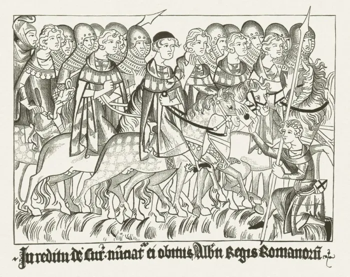 Framed Print : Message, Chronicle of Henry VII (Balduineum), 1341, published in 1880 Framed Print : Message, Chronicle of Henry VII (Balduineum), 1341, published in 1880