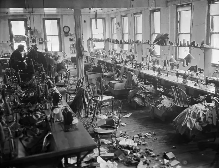 Framed Print : Messy Shop during ILGWU Worker Strike