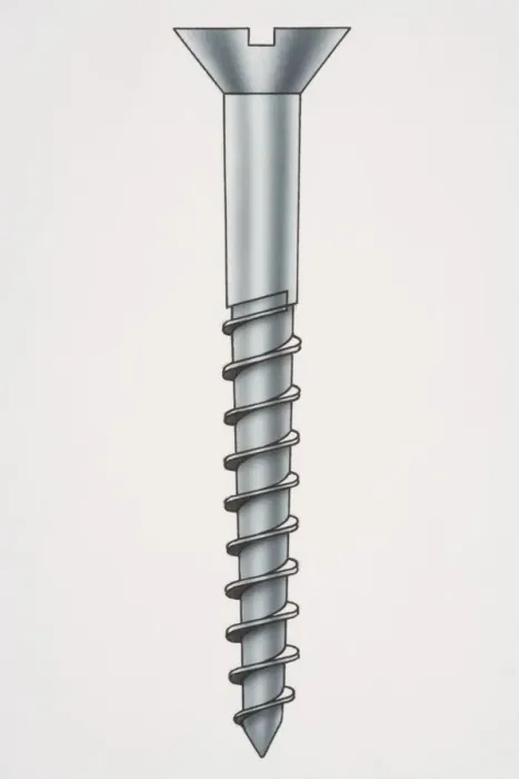 Framed Print : Metal screw, side view Framed Print : Metal screw, side view