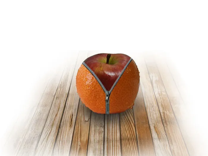 Framed Print : Metamorphose orange and apple Framed Print : Metamorphose orange and apple
