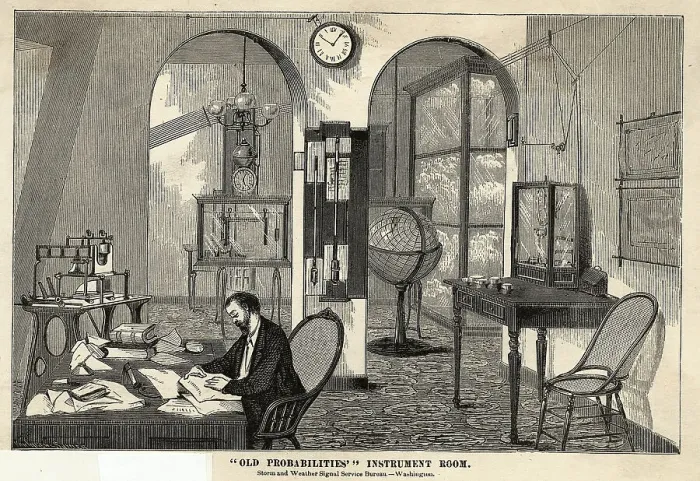 Framed Print : Meteorologist Working In Instrument Room Framed Print : Meteorologist Working In Instrument Room