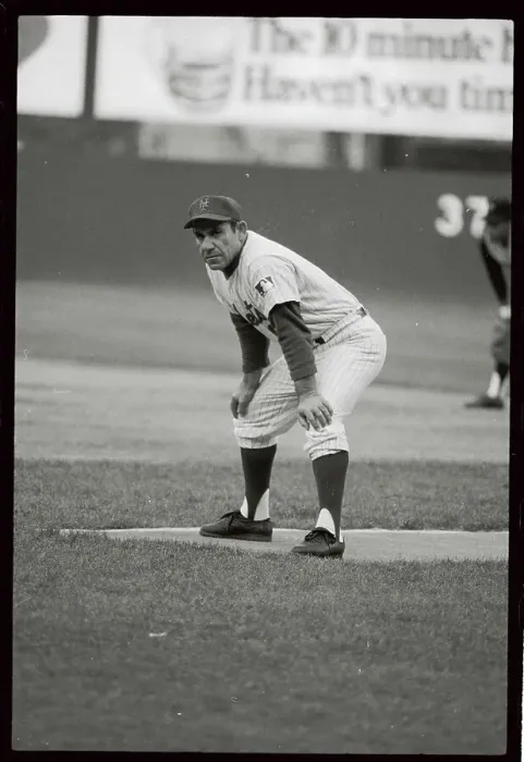 Framed Print : Mets Firstbase Coach, Yogi Berra