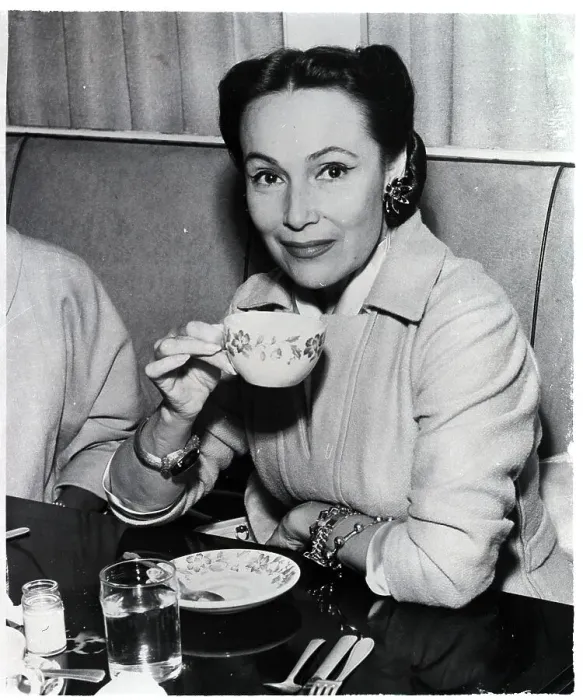Framed Print : Mexican Film Star Sipping Tea Framed Print : Mexican Film Star Sipping Tea