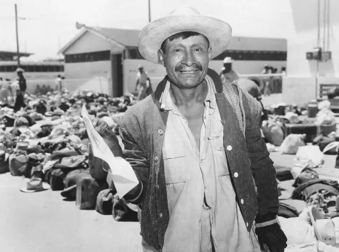 Framed Print : Mexican Man Holding Permit